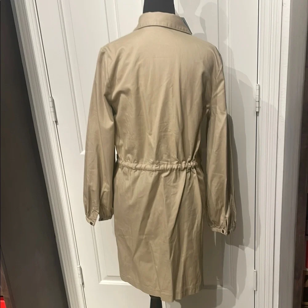 NWT LOFT Tan Long Sleeve Dress with Drawstring Waist - Picture 4 of 8